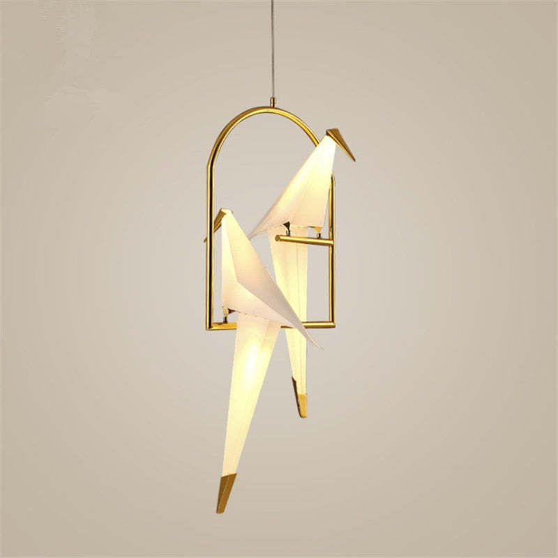 Arisha Modern Nordic Post Modern Bird Pendant Light, White/Clear - Neutralighting