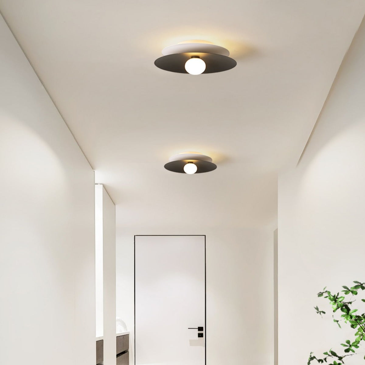 Arisha Modern Flush Mount Ceiling Light White Red Black Metal Balcony - Neutralighting