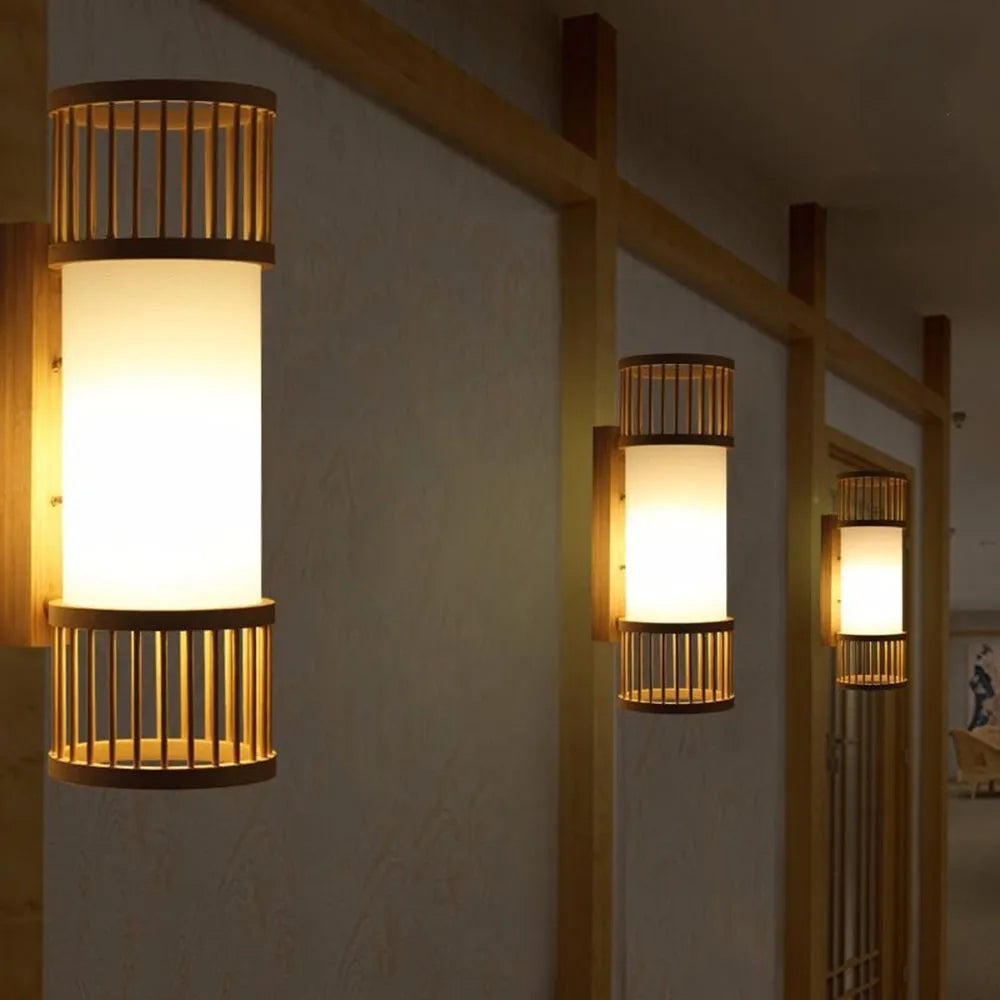 Ritta Wall Lamp Rustic, Muto Rattan Weaving LED, Hallway Wall Sconce - Neutralighting