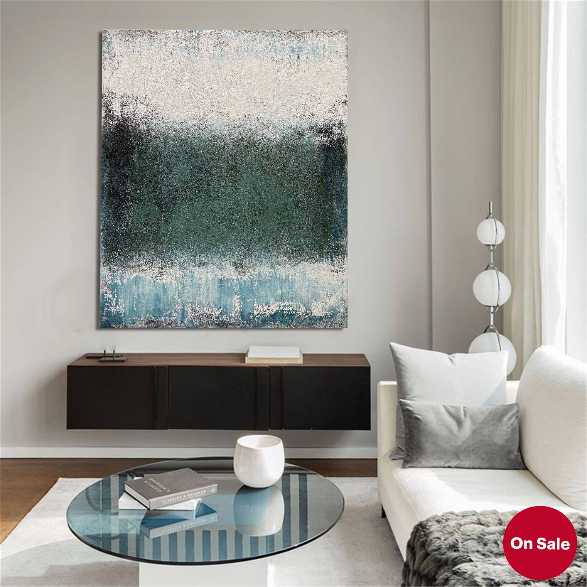 Isolde Teal Abstract Canvas Wall Art