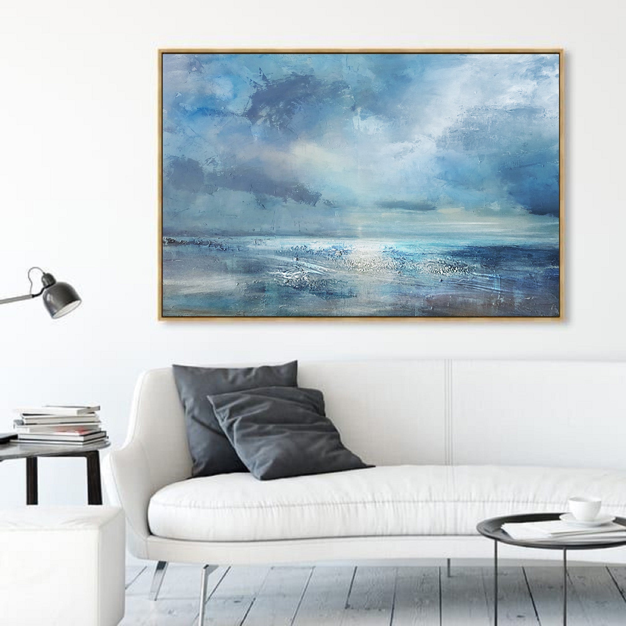 Original Abstract Beach Painting ABSH18 - Neutralighting