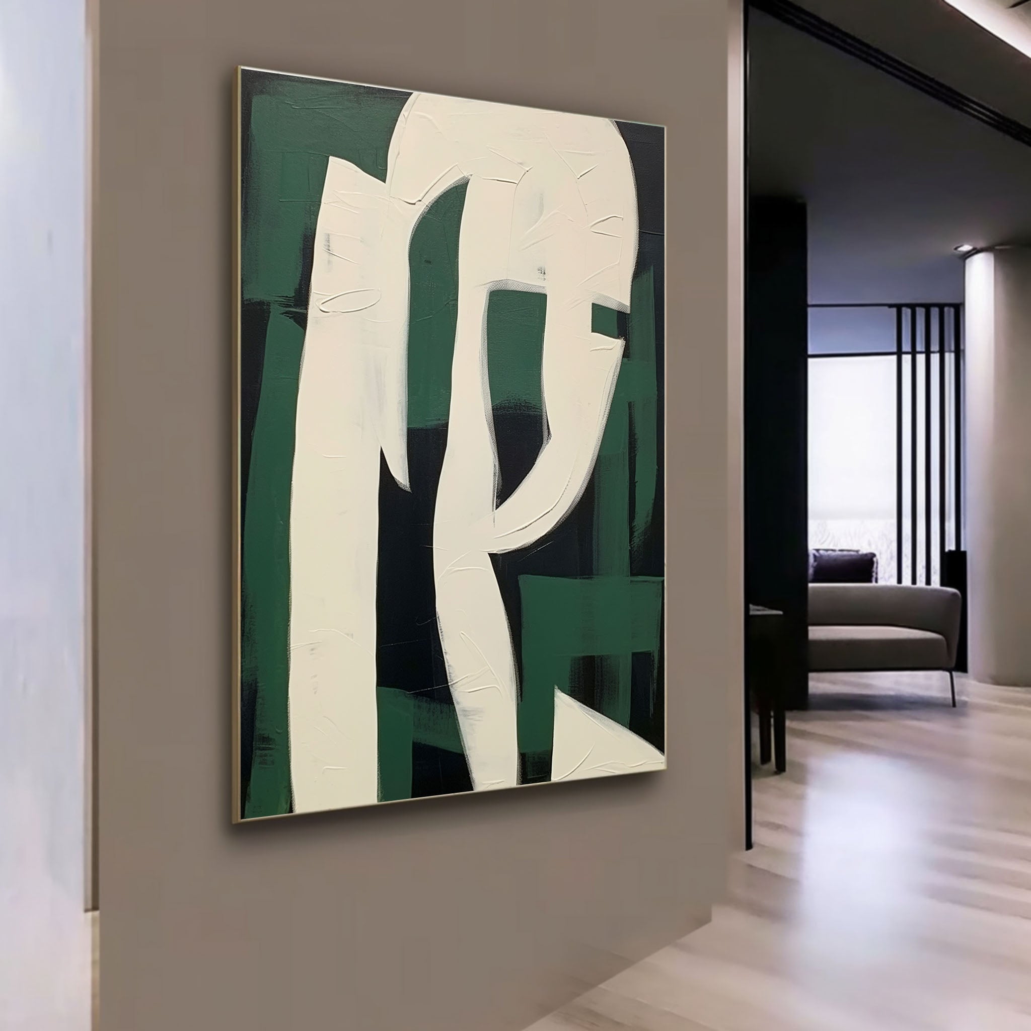 Wall Art Forest Green Layered Contemporary Graphic