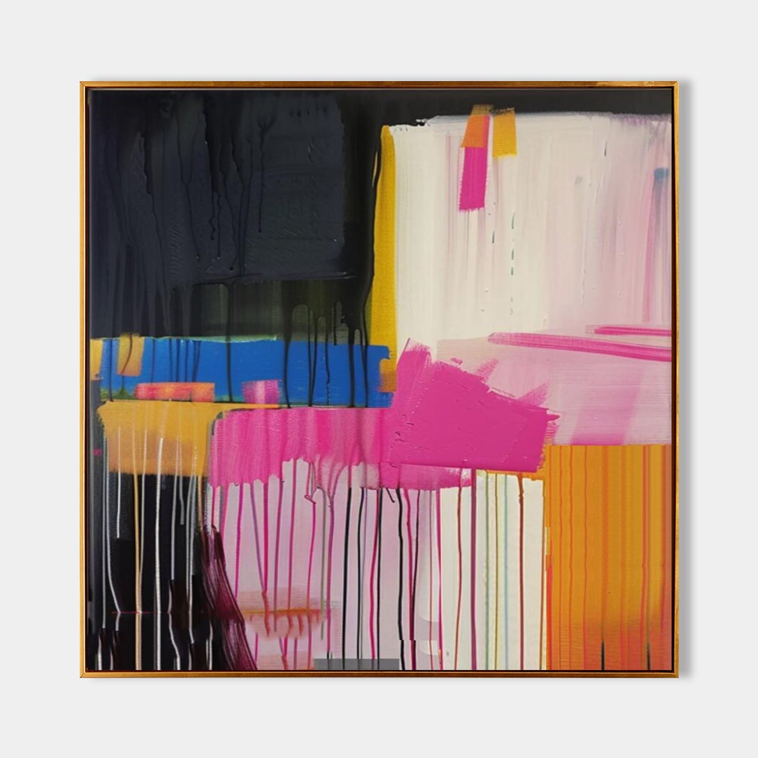 Pink Orange Abstract Painting