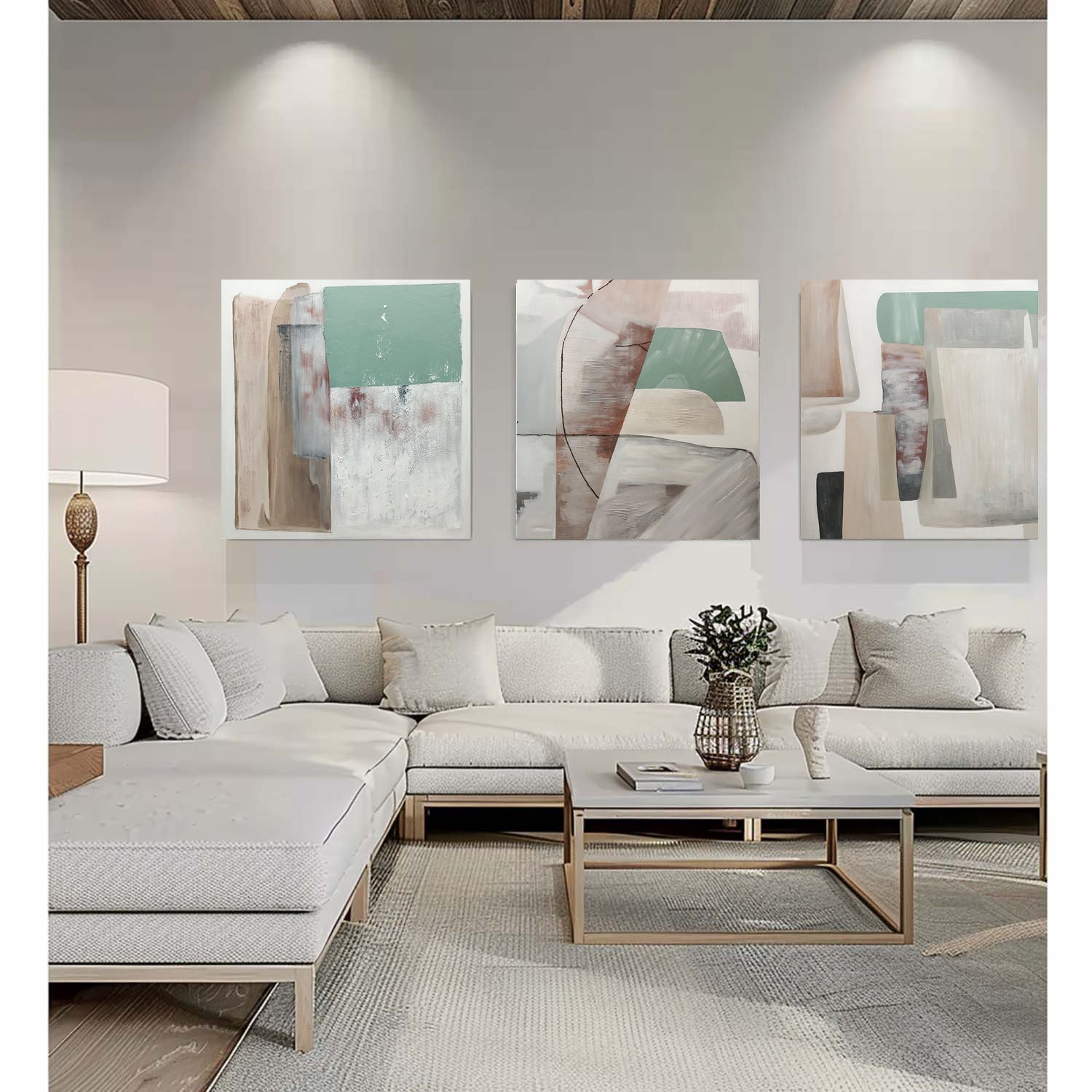 Wall Art Abstract Geometric Color Blocking Landscape