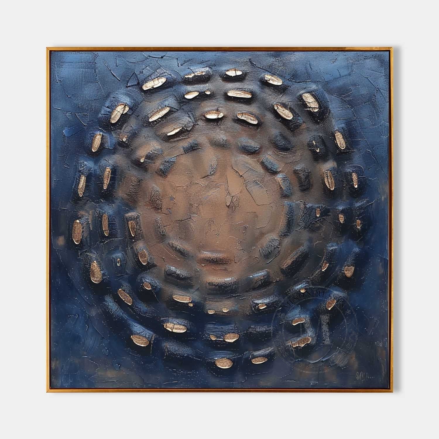 Circular Textured Abstract Art Oil Painting