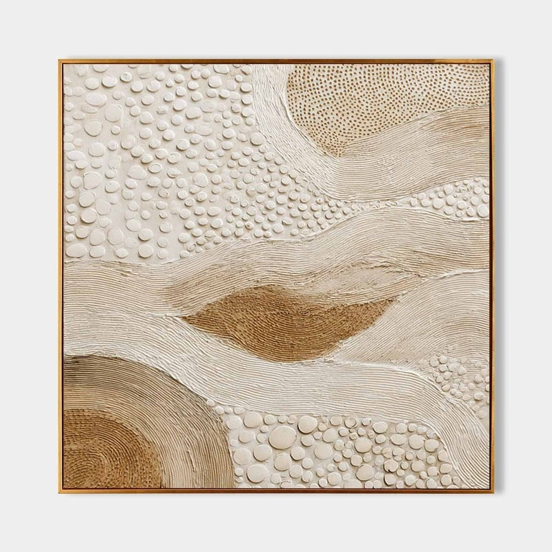 Beige Organic Abstract Textured Painting