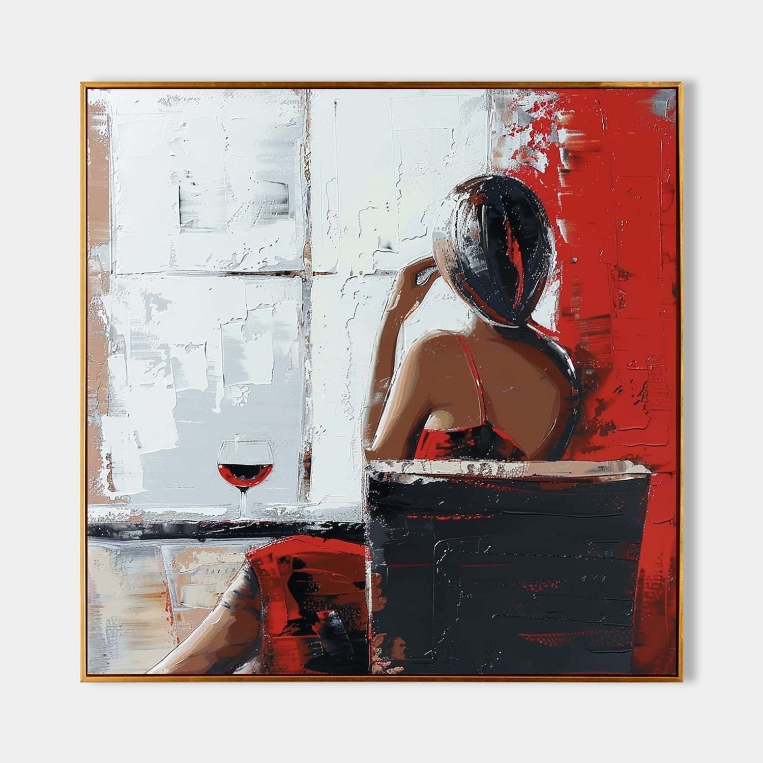 Wall Art Square Textured Figurative Art Bold