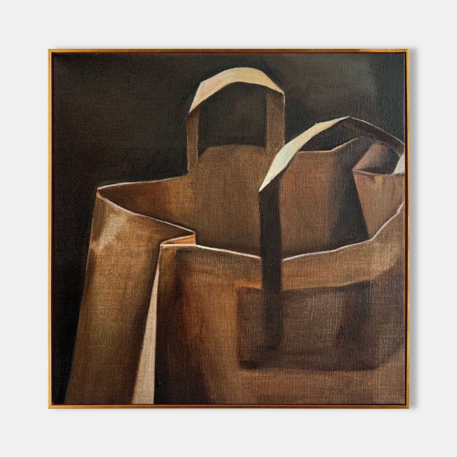 Wall Art Minimalist Textured Paper Bag