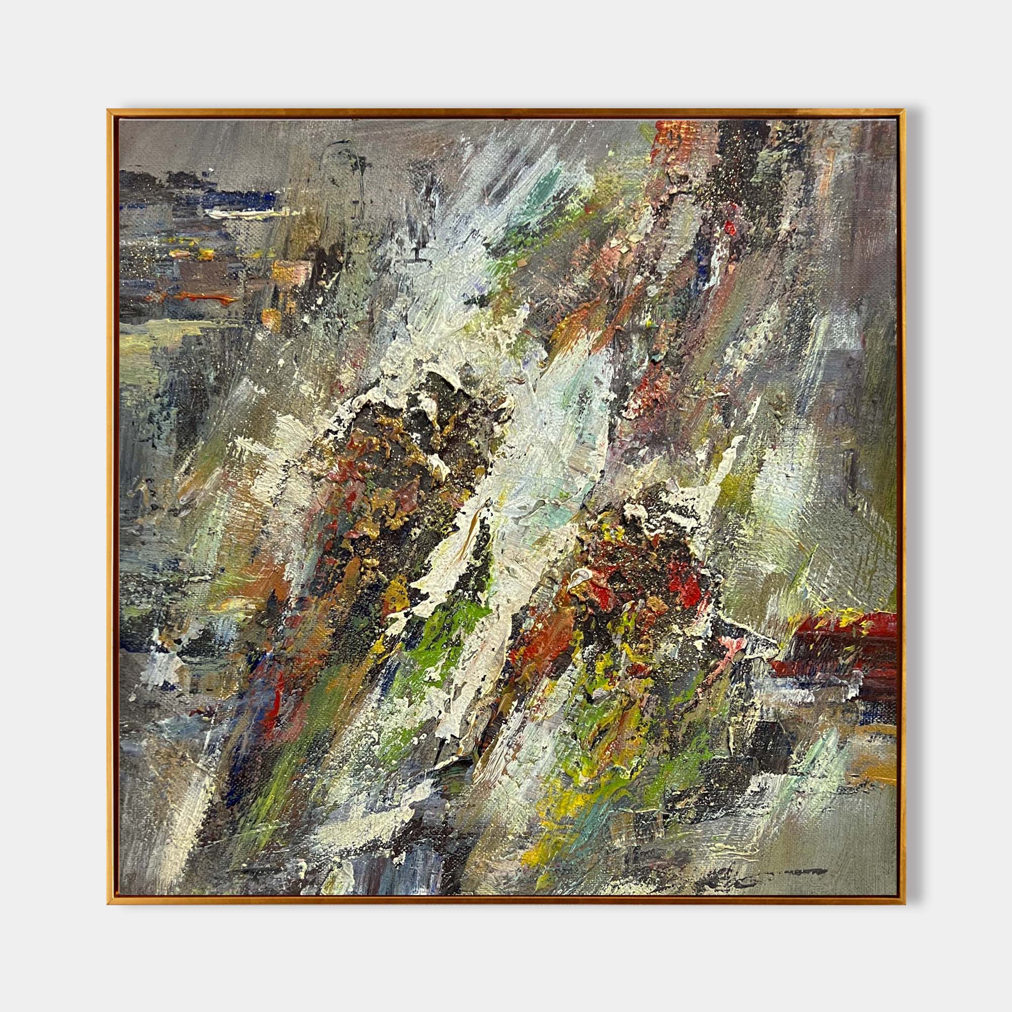 Abstract Mountain Landscape Textured Canvas Wall Art