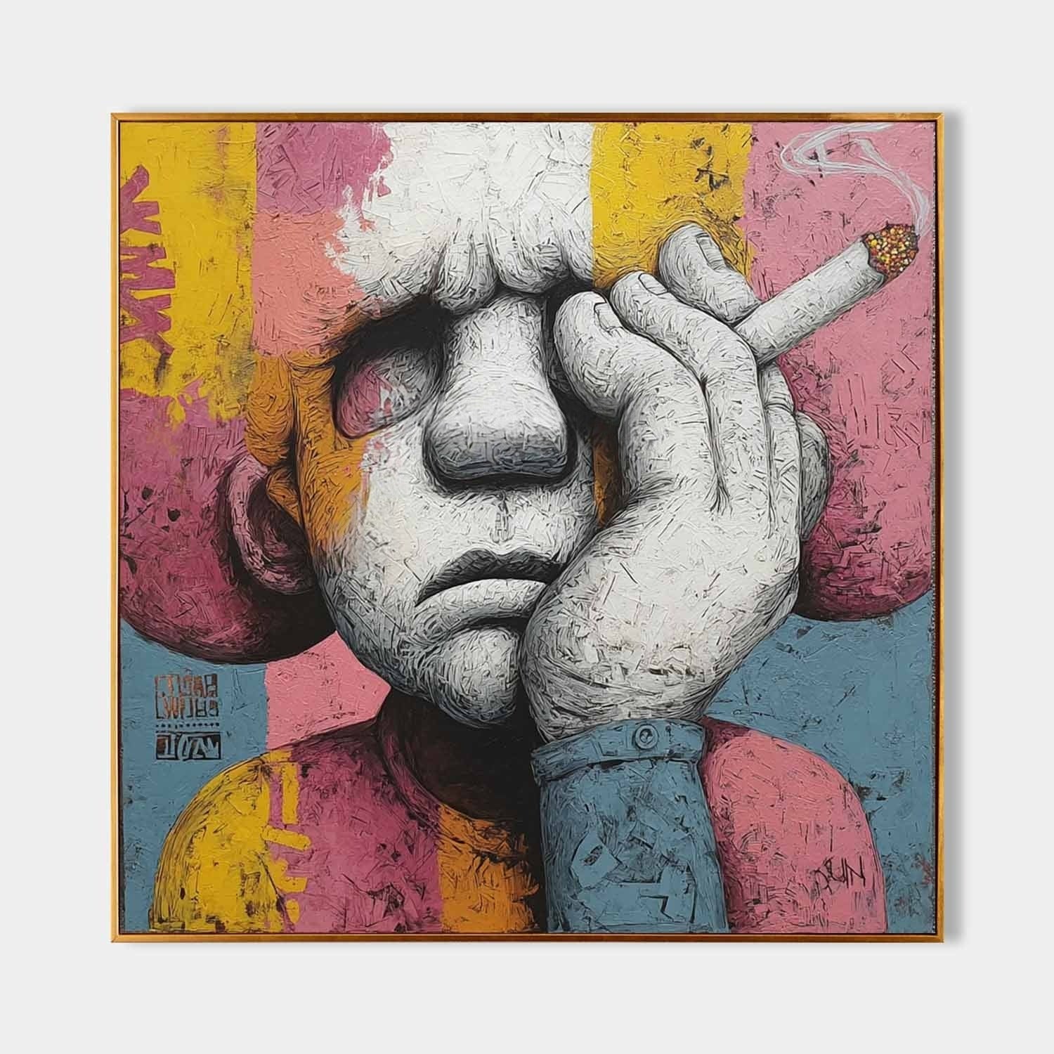 Melancholic Pop Art Impasto Painting