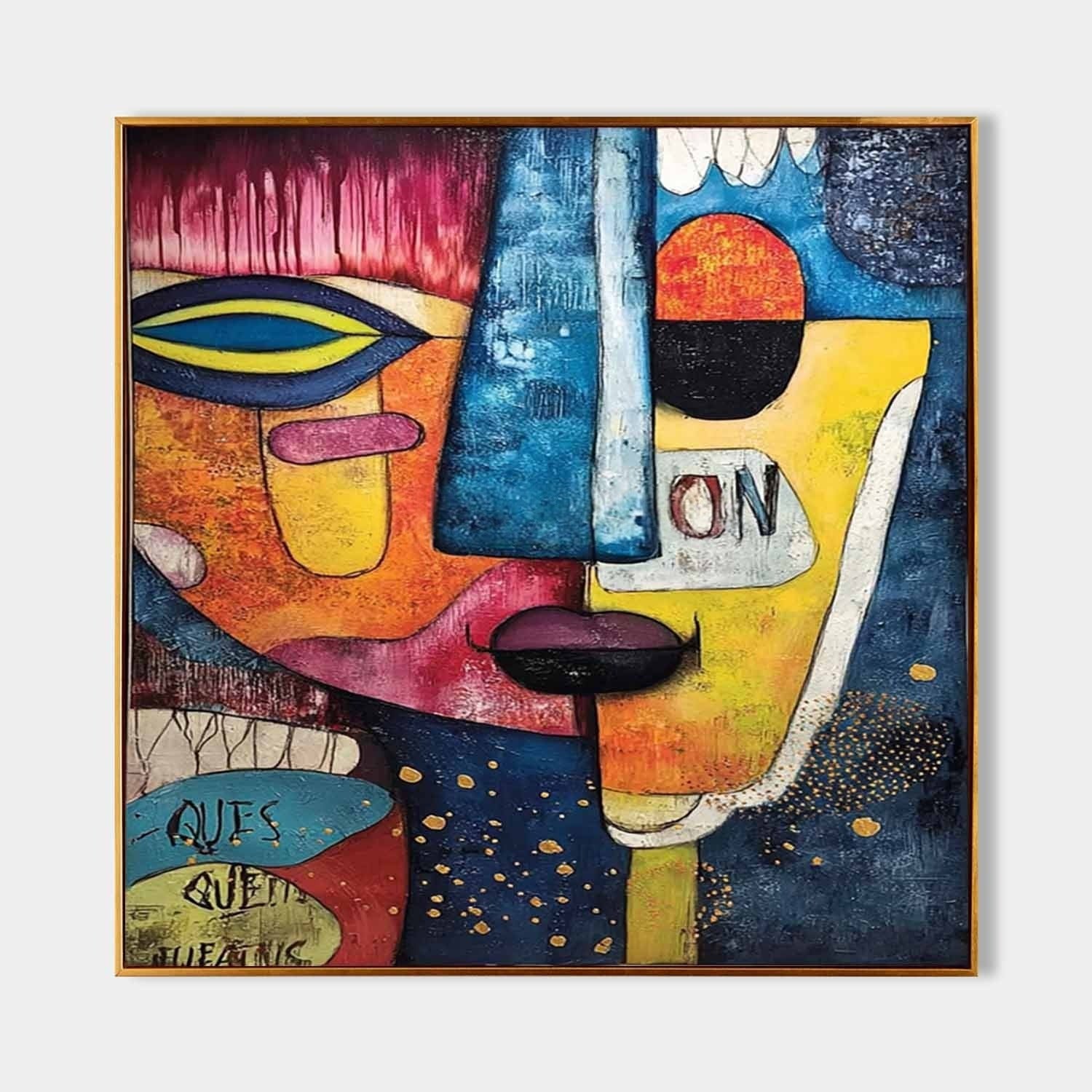 Wall Art Cubist Face Abstract Colorful