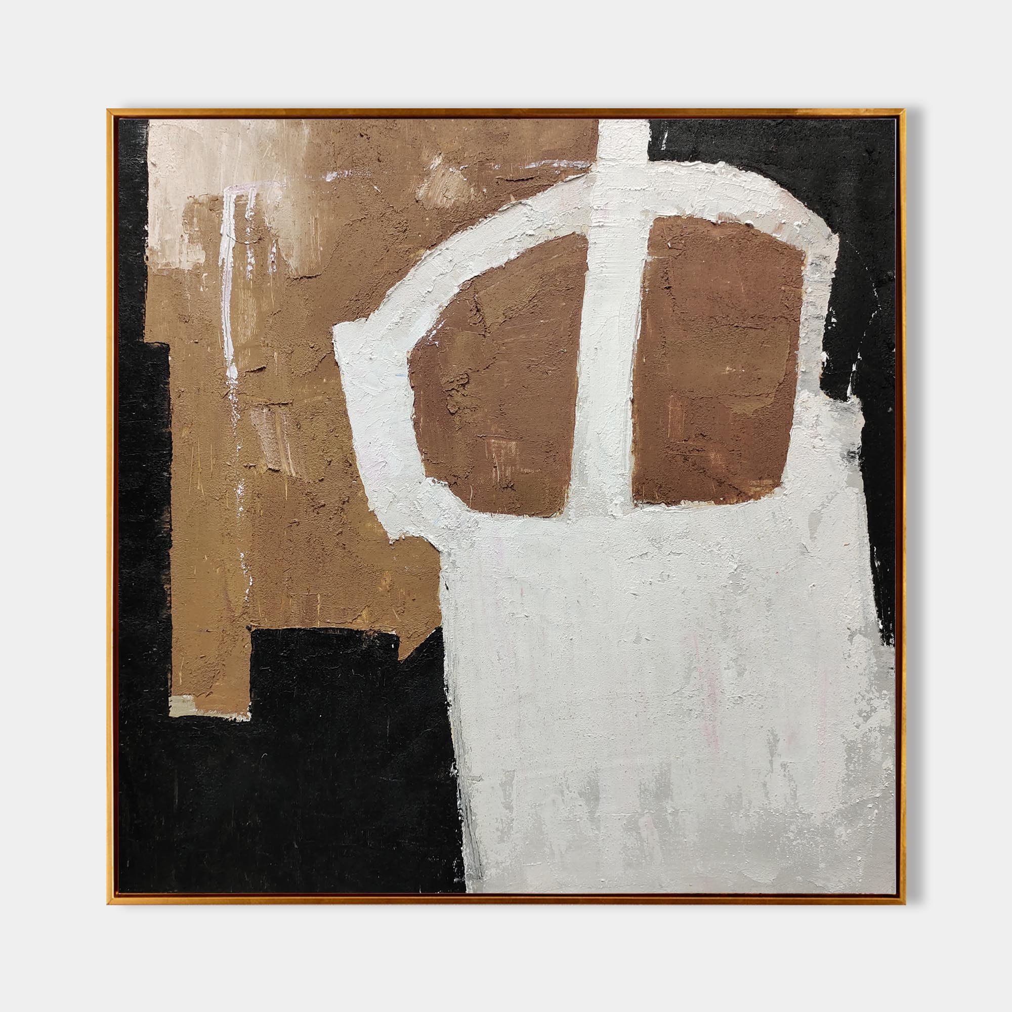 Black And Brown Minimalist Painting ABAS57 - Neutralighting