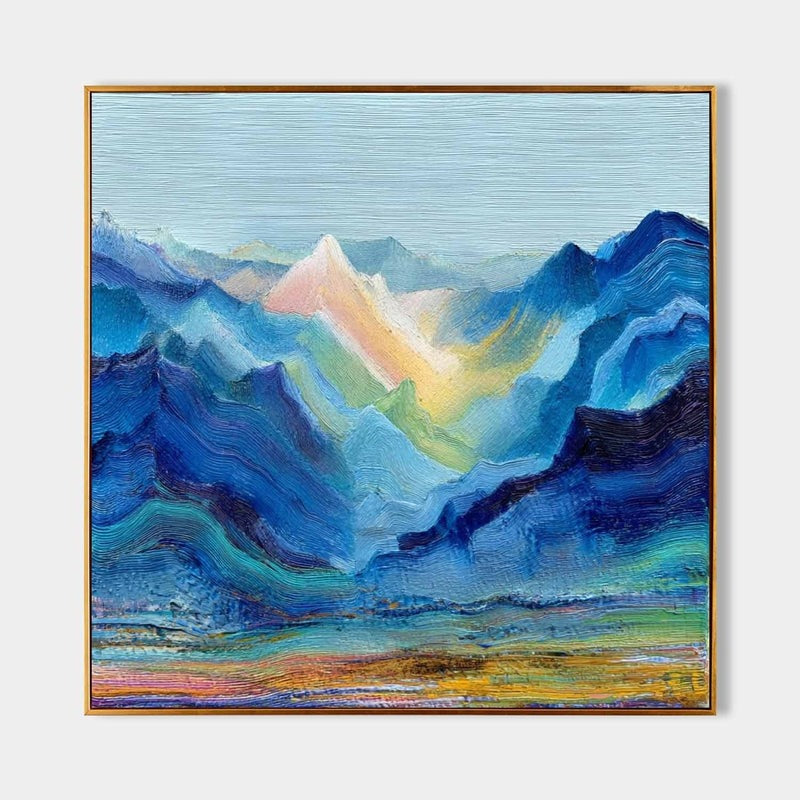Wall Art Impressionist Abstract Sunlit Mountain