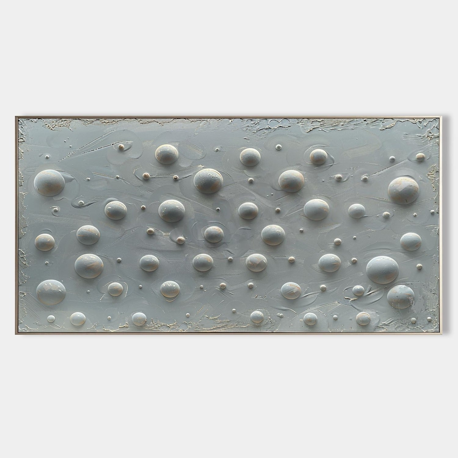Wall Art Neutral Bubble Dotted Canvas