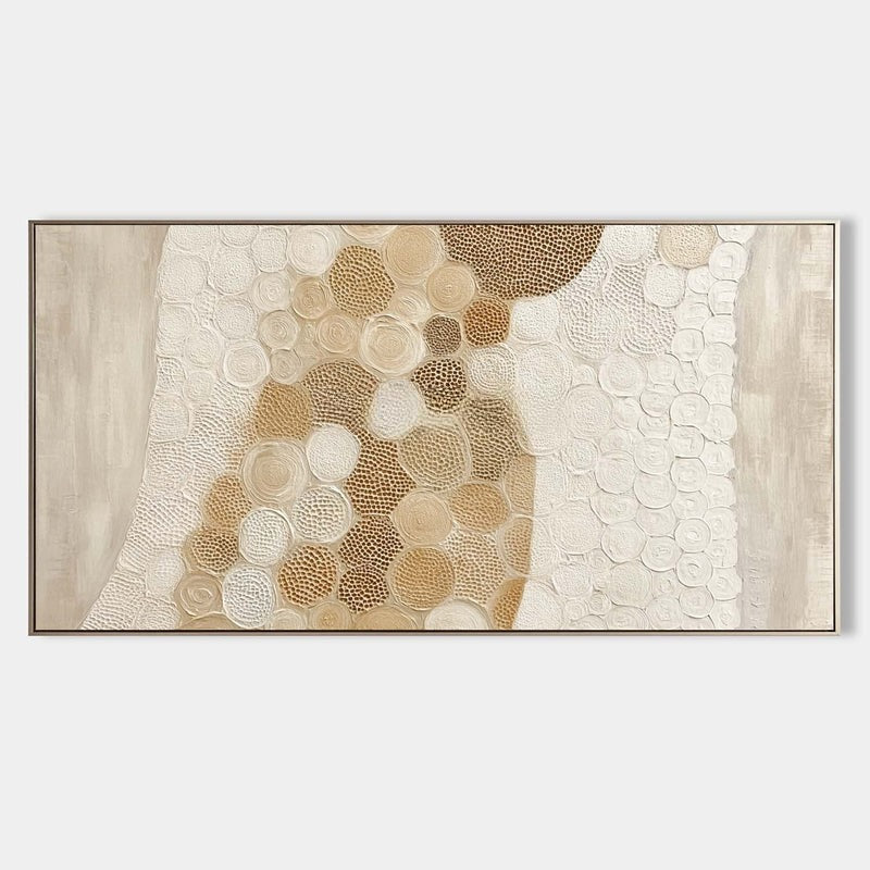 Beige White Organic Abstract Painting