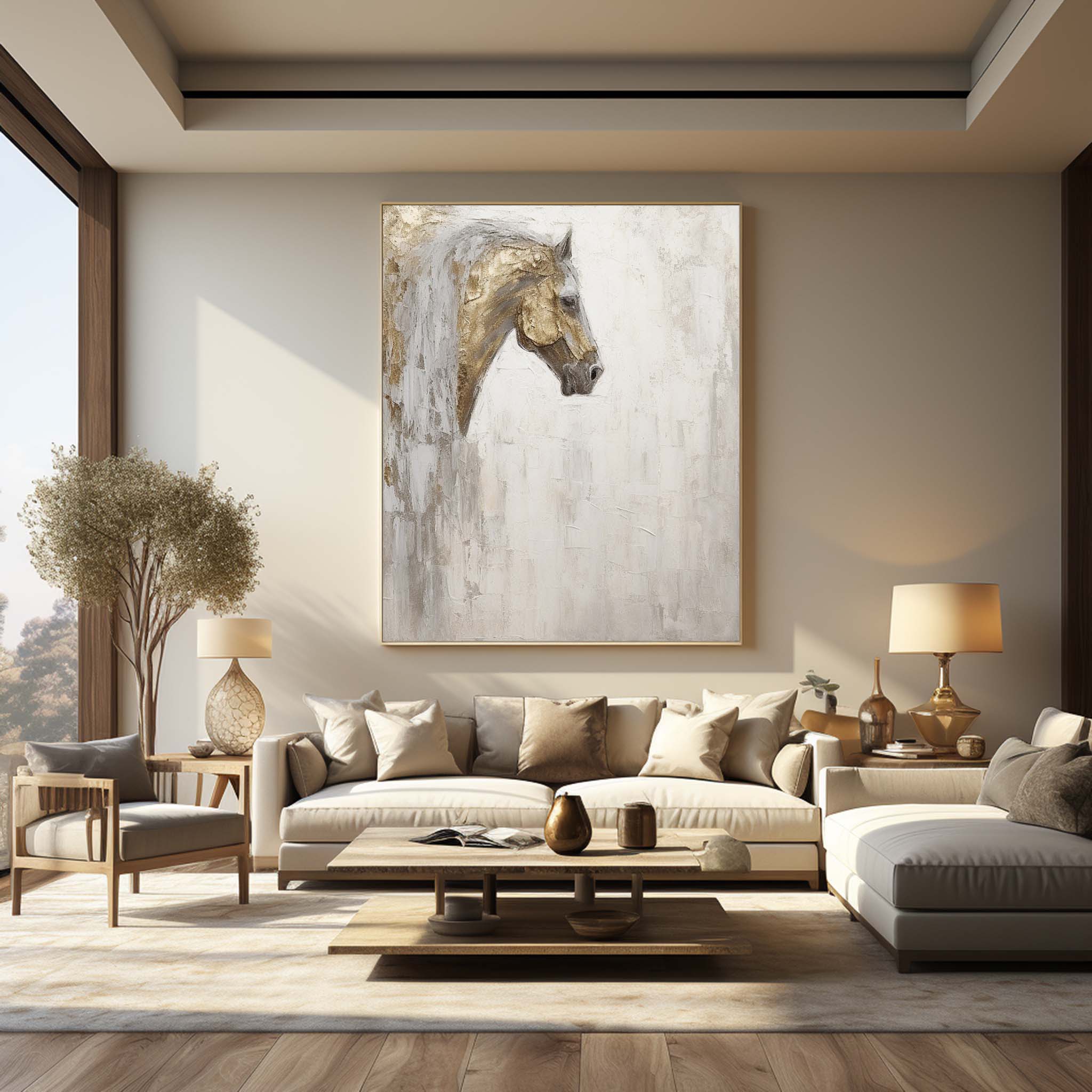 Wall Art Wabi-Sabi Horse Warm Animal Cozy