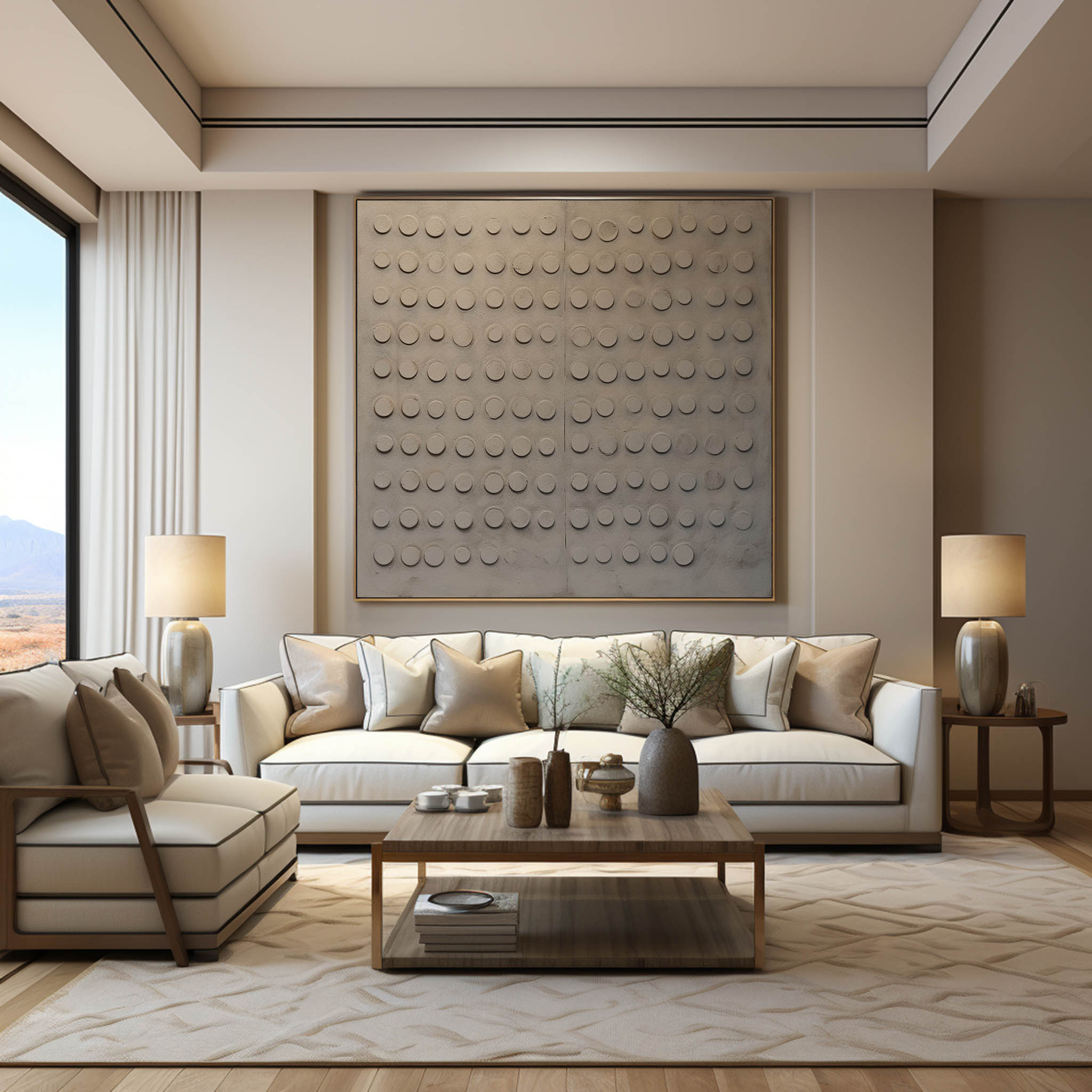 Wall Art Wabi-Sabi Zen Minimalism Symmetry Linen