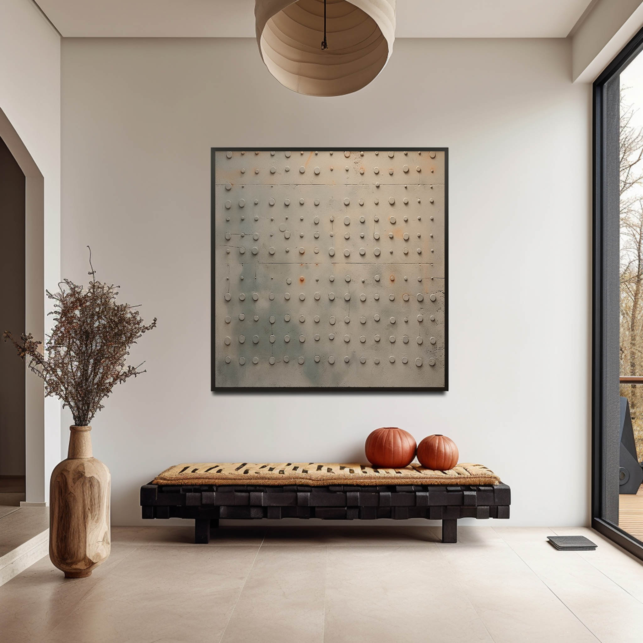 Minimalist Dot Relief Painting Wabi-Sabi