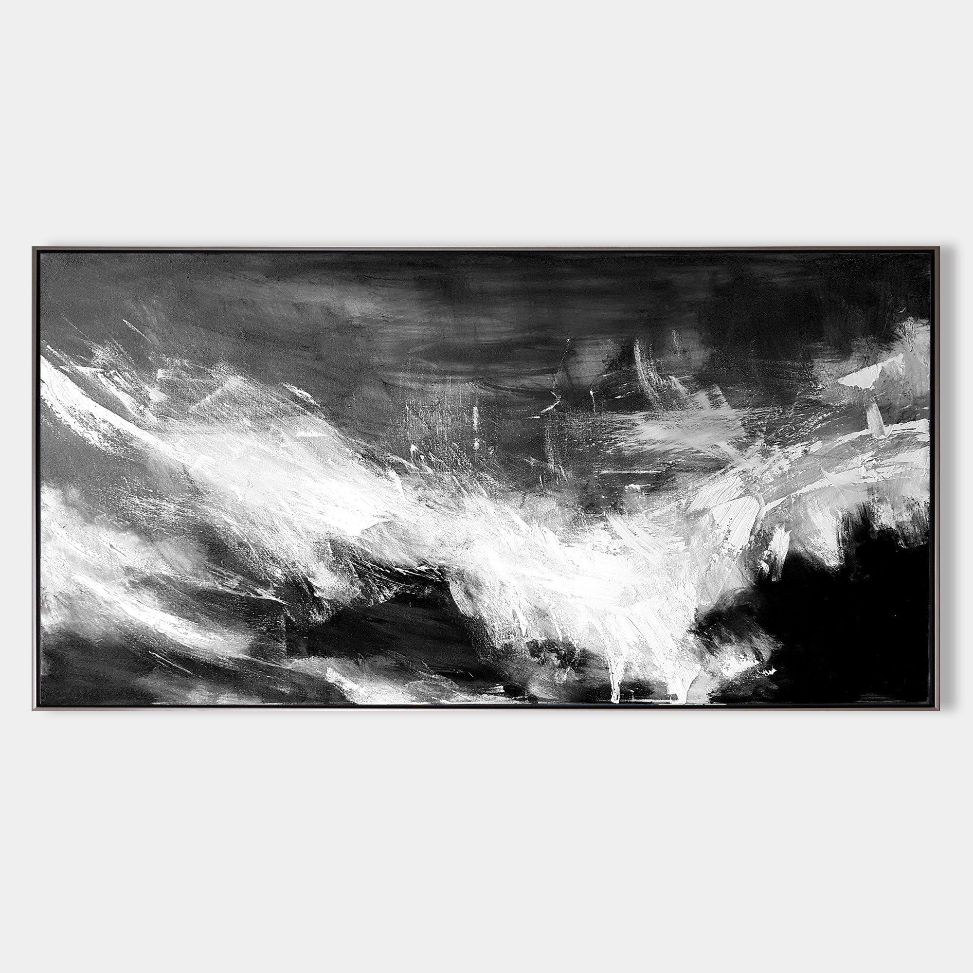 Large Black And White Abstract Painting ABAP02 - Neutralighting