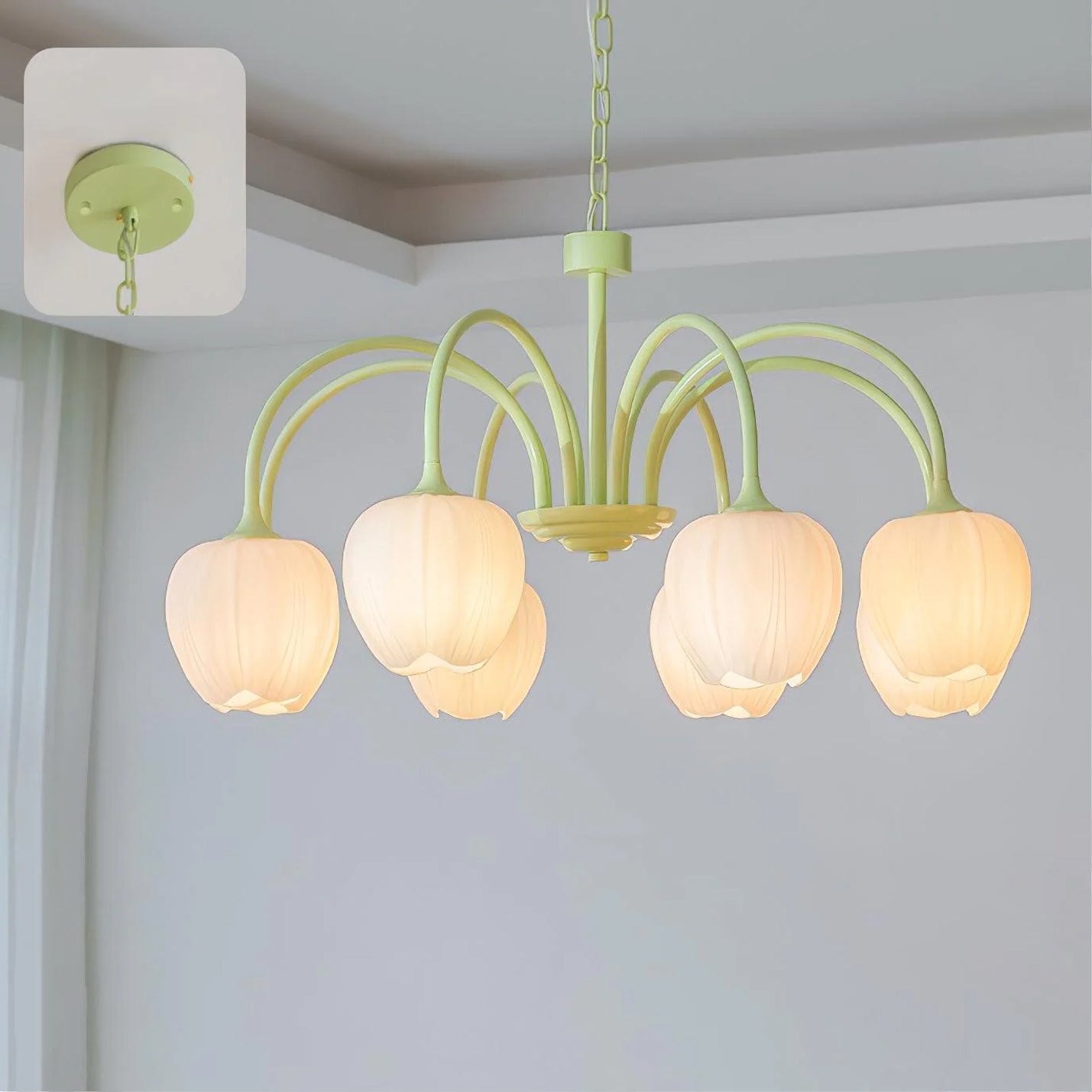 Tulip Fresh Chandeliers Glass - Neutralighting