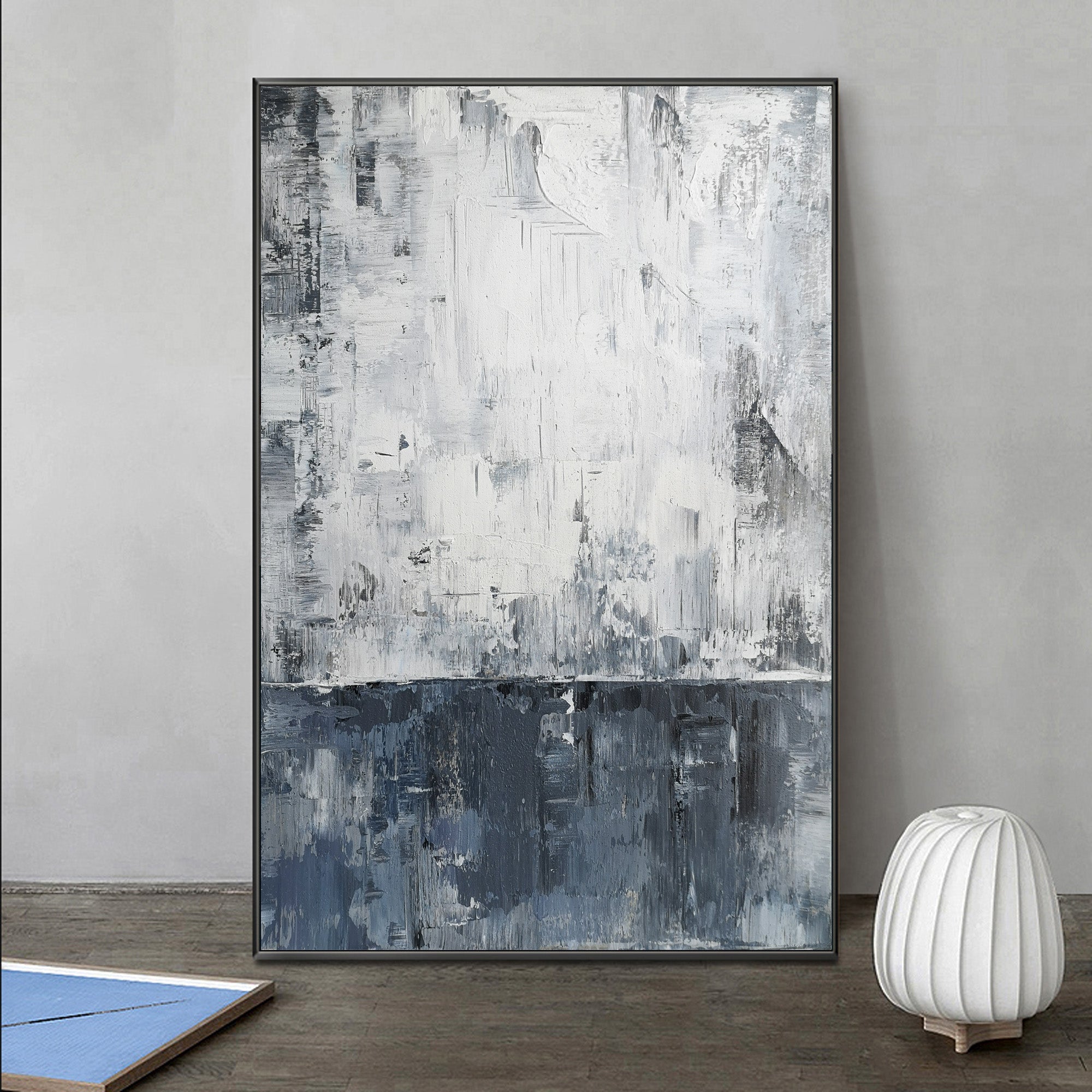 Blue White Abstract Painting