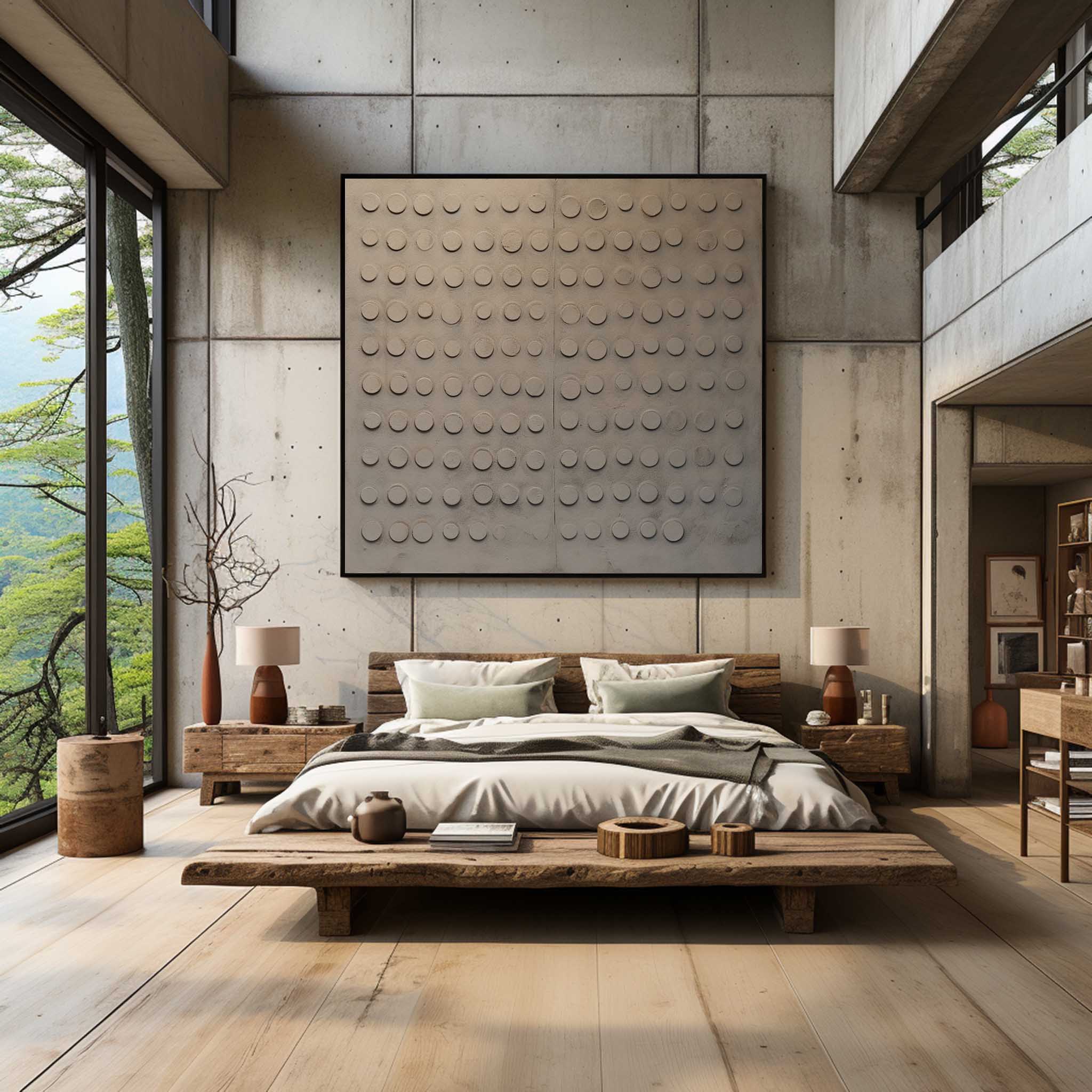 Wall Art Wabi-Sabi Zen Minimalism Symmetry Linen