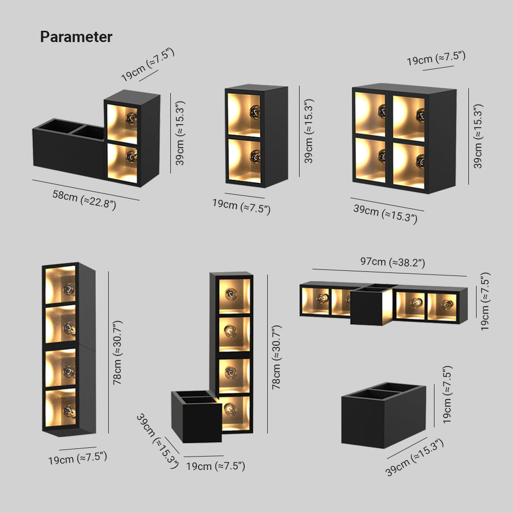 Ray Modern Cube Square Metal/Glass Outdoor Wall Lamp, Black - Neutralighting
