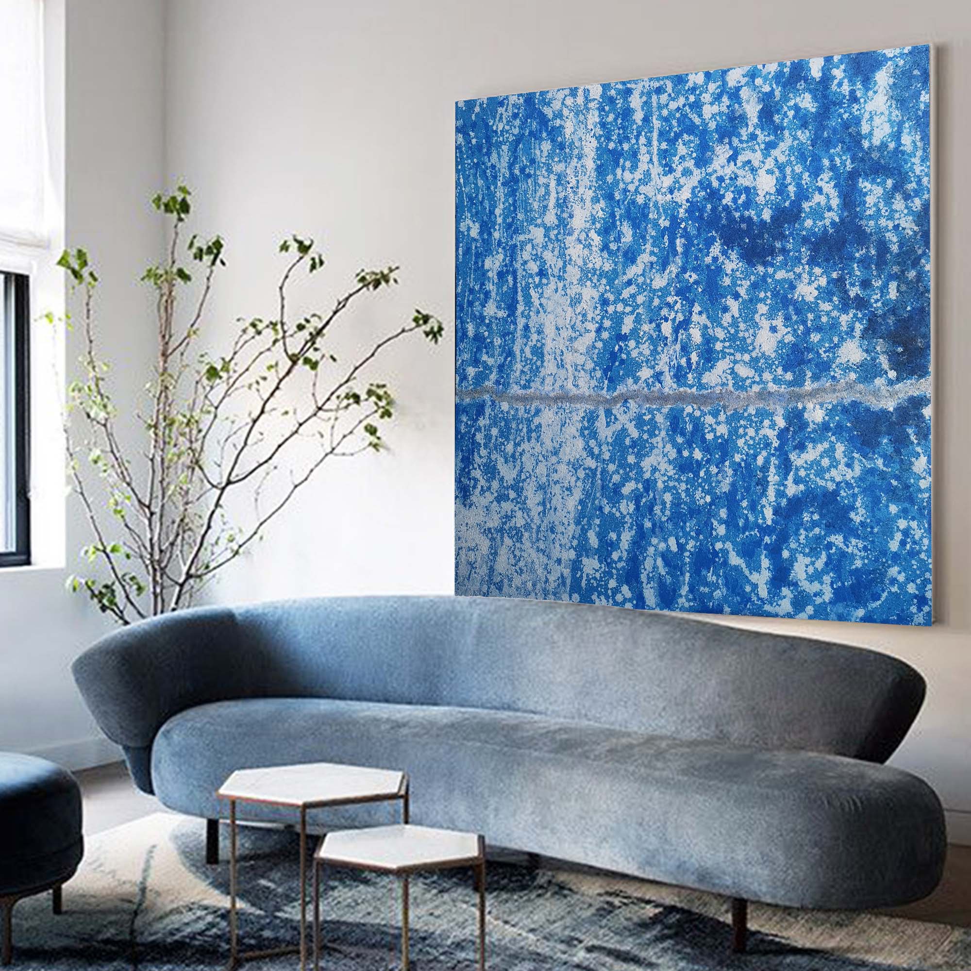 Blue Abstract Modern Ocean Art