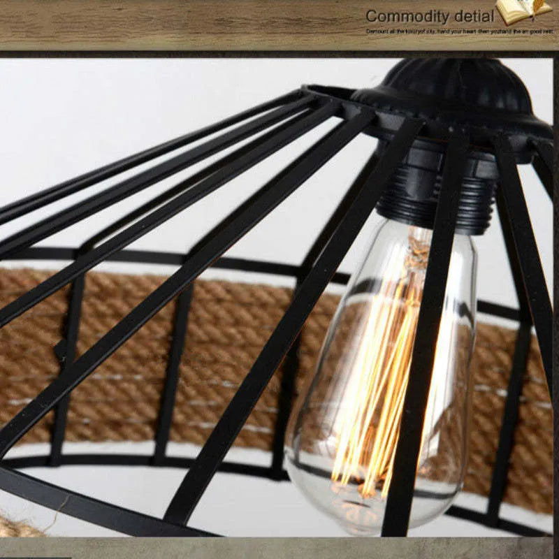 Epoch Retro Rope Metal Pendant Light, Black - Neutralighting