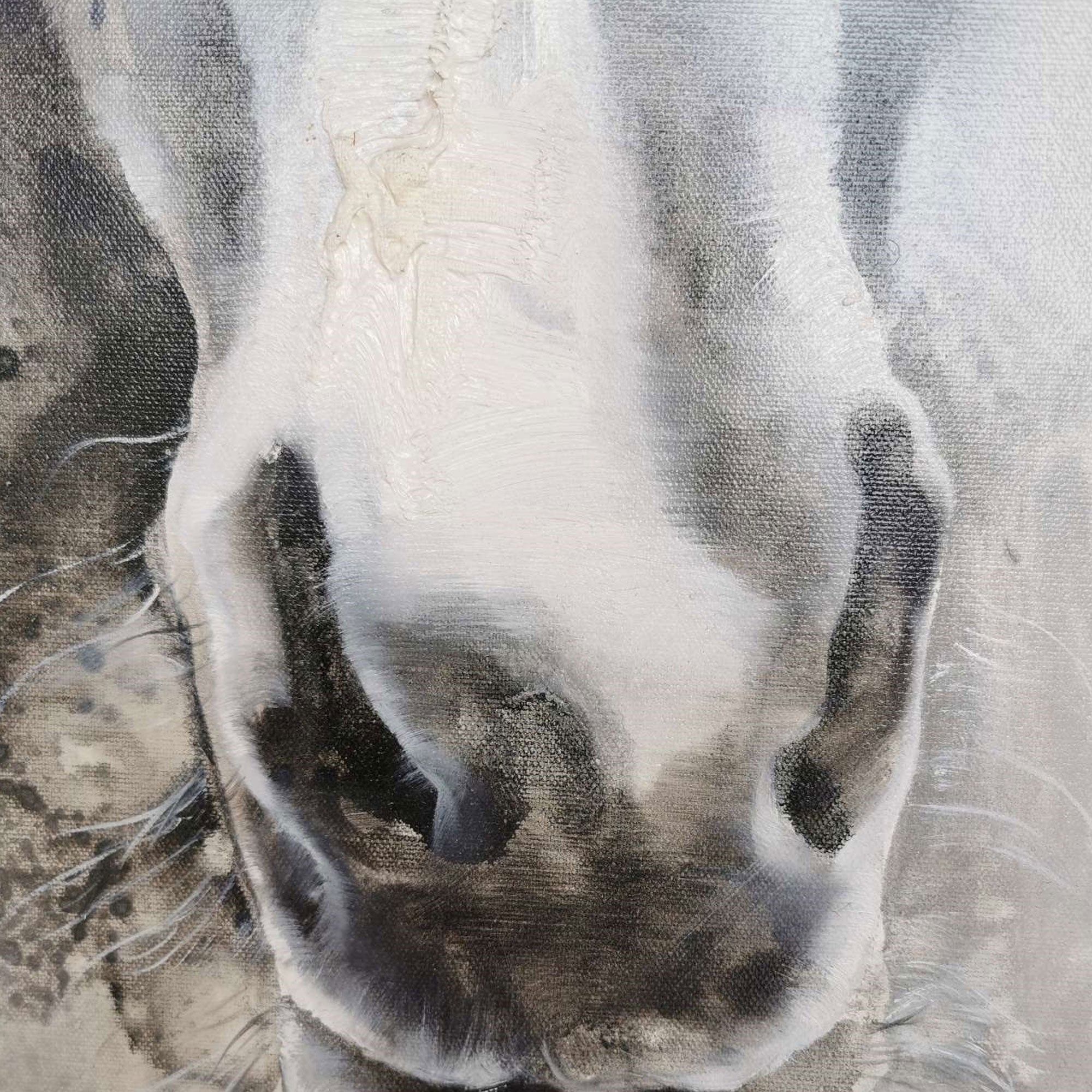 Grey White Abstract Horse Art ANH27 - Neutralighting
