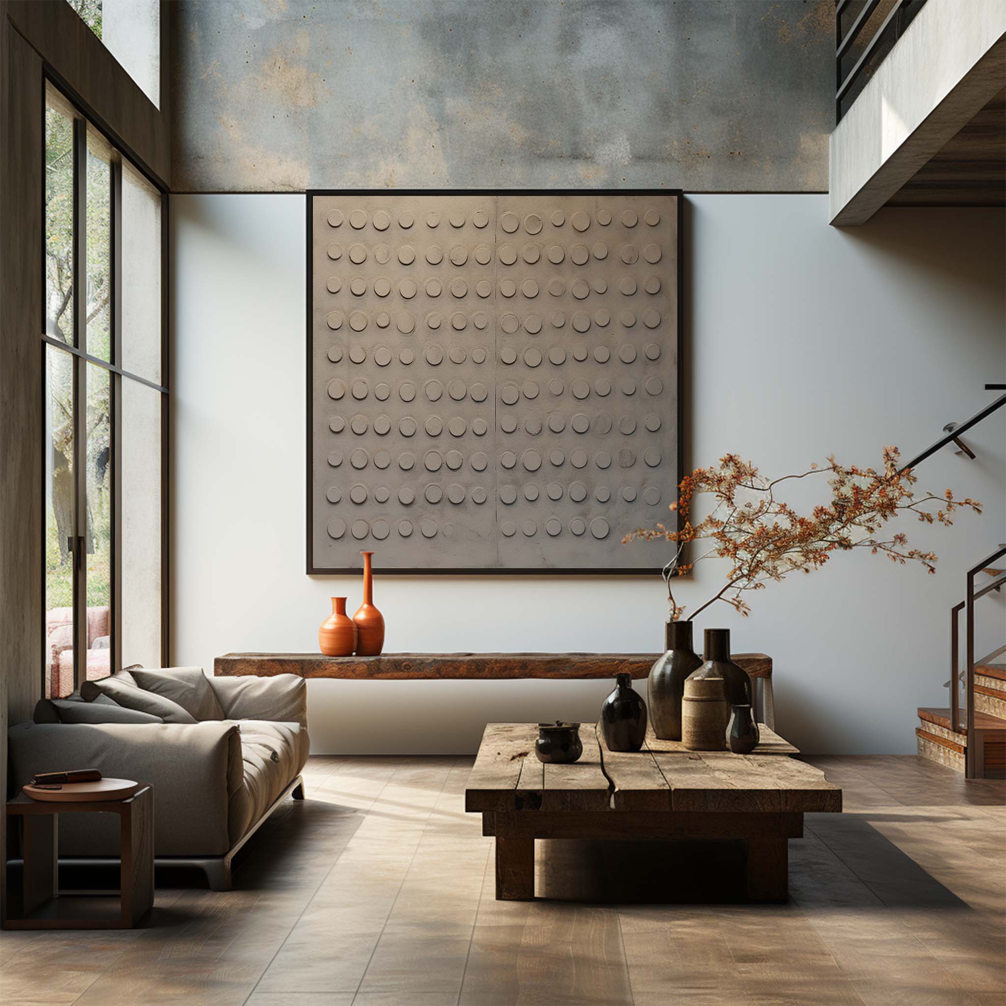 Wall Art Wabi-Sabi Zen Minimalism Symmetry Linen
