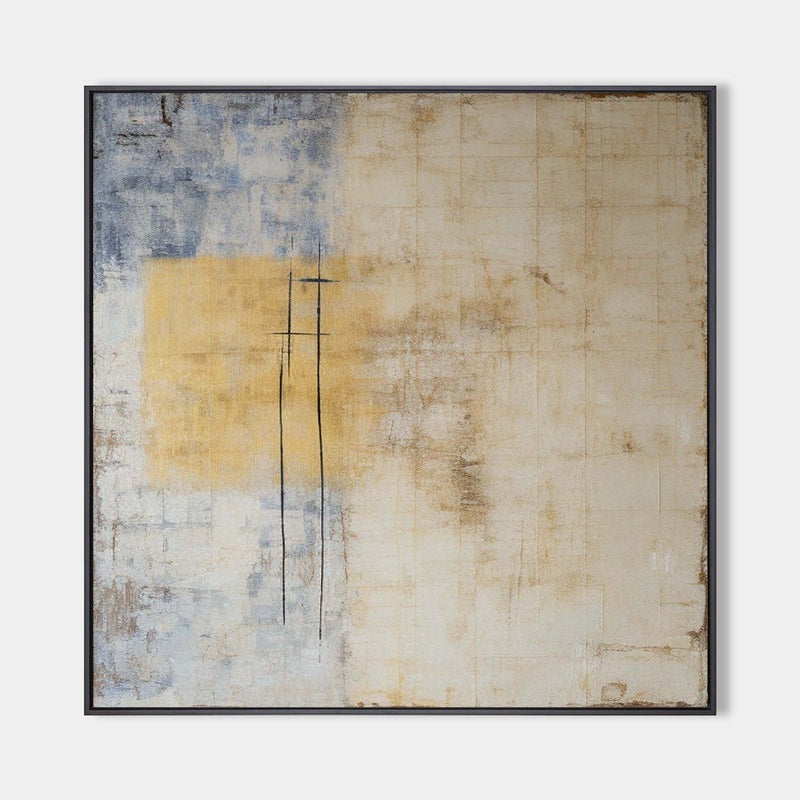 Wall Art Beige Blue Gold Abstract Minimalist Texture Living Room | Neutralighting