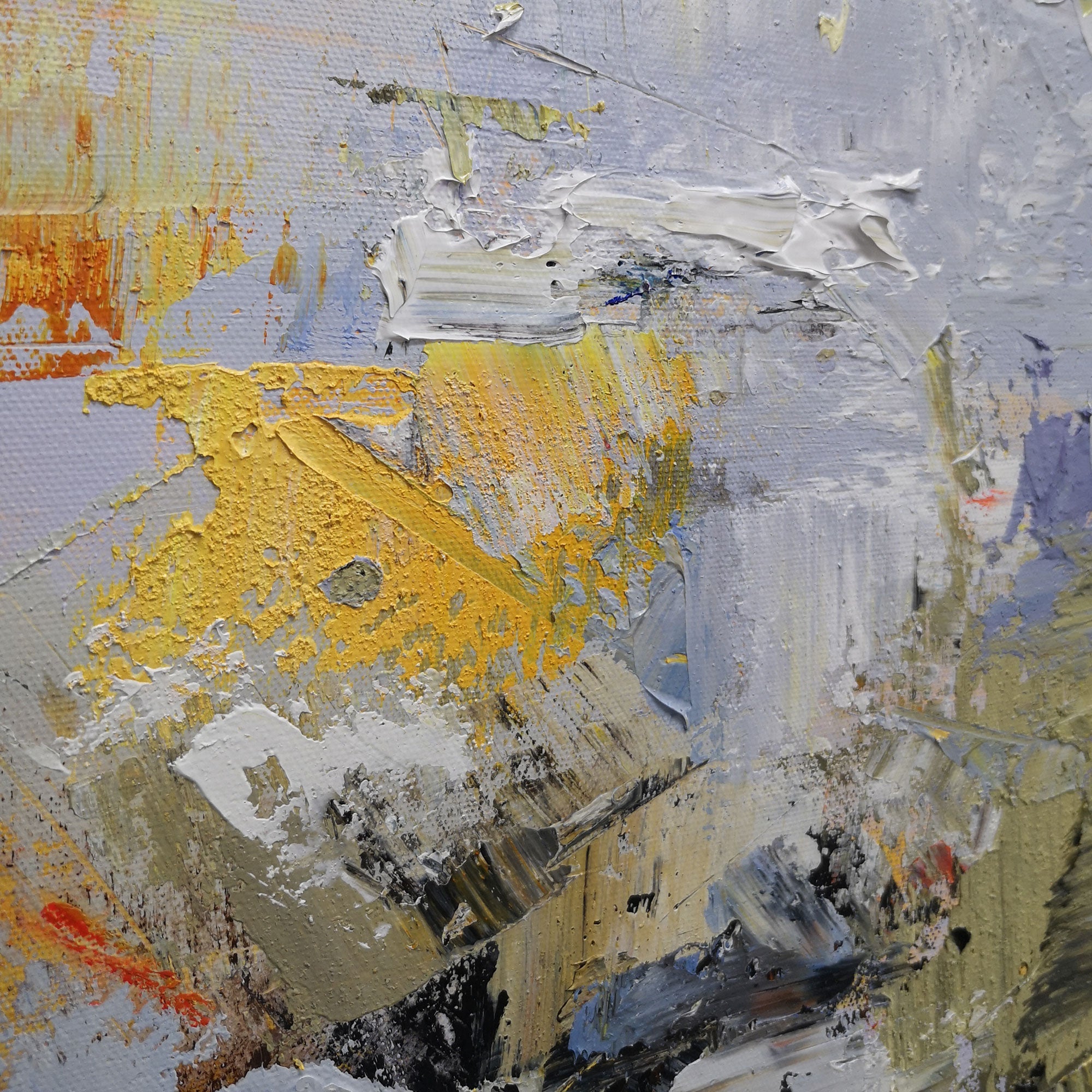 Yellow Blue Abstract Expressionist Painting