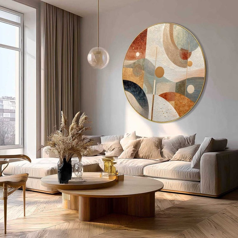 Wall Art Minimalist 3D Gold Geometric Circles
