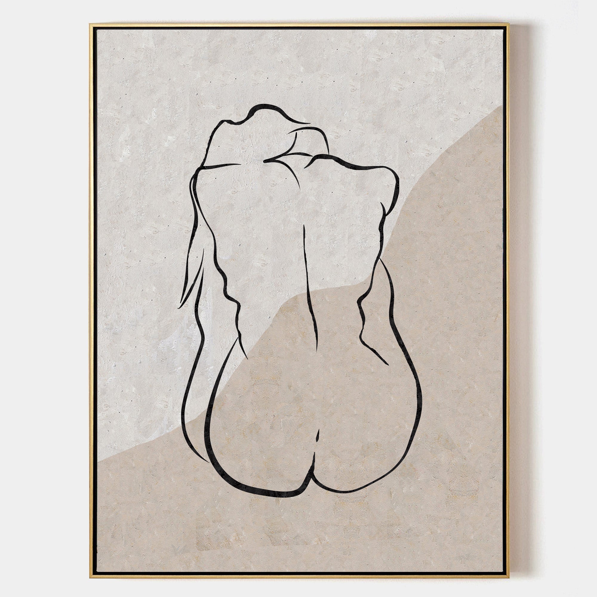Beige Minimalist Abstract Painting ABAV202 - Neutralighting