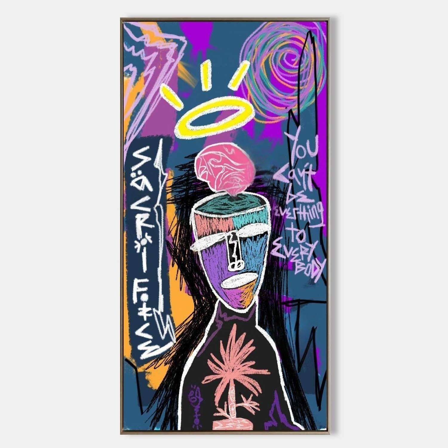 Wall Art Neo Expressionist Figure Brain Halo