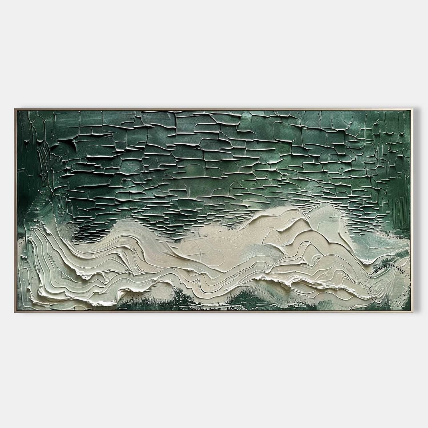 Wall Art Horizontal 3D Impasto Ocean Wave