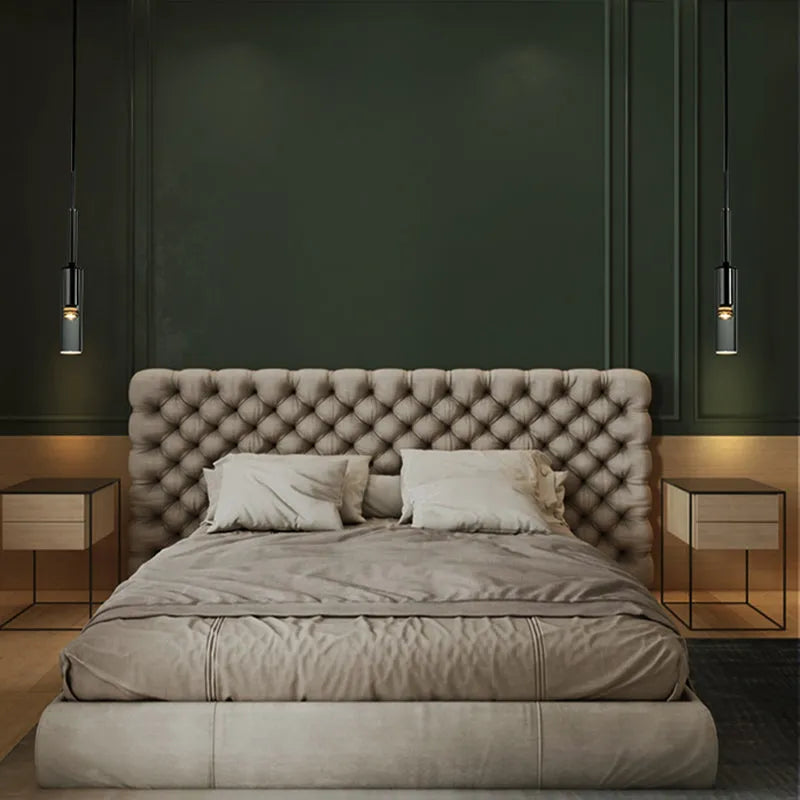 Zeyro Modern Black Glass Streamlined Pendant light/Wall Lamp - Neutralighting