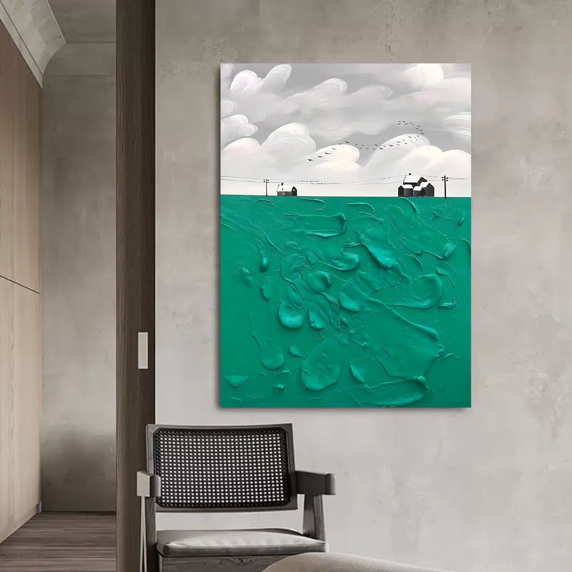 Wall Art Teal Green Countryside Farmhouse