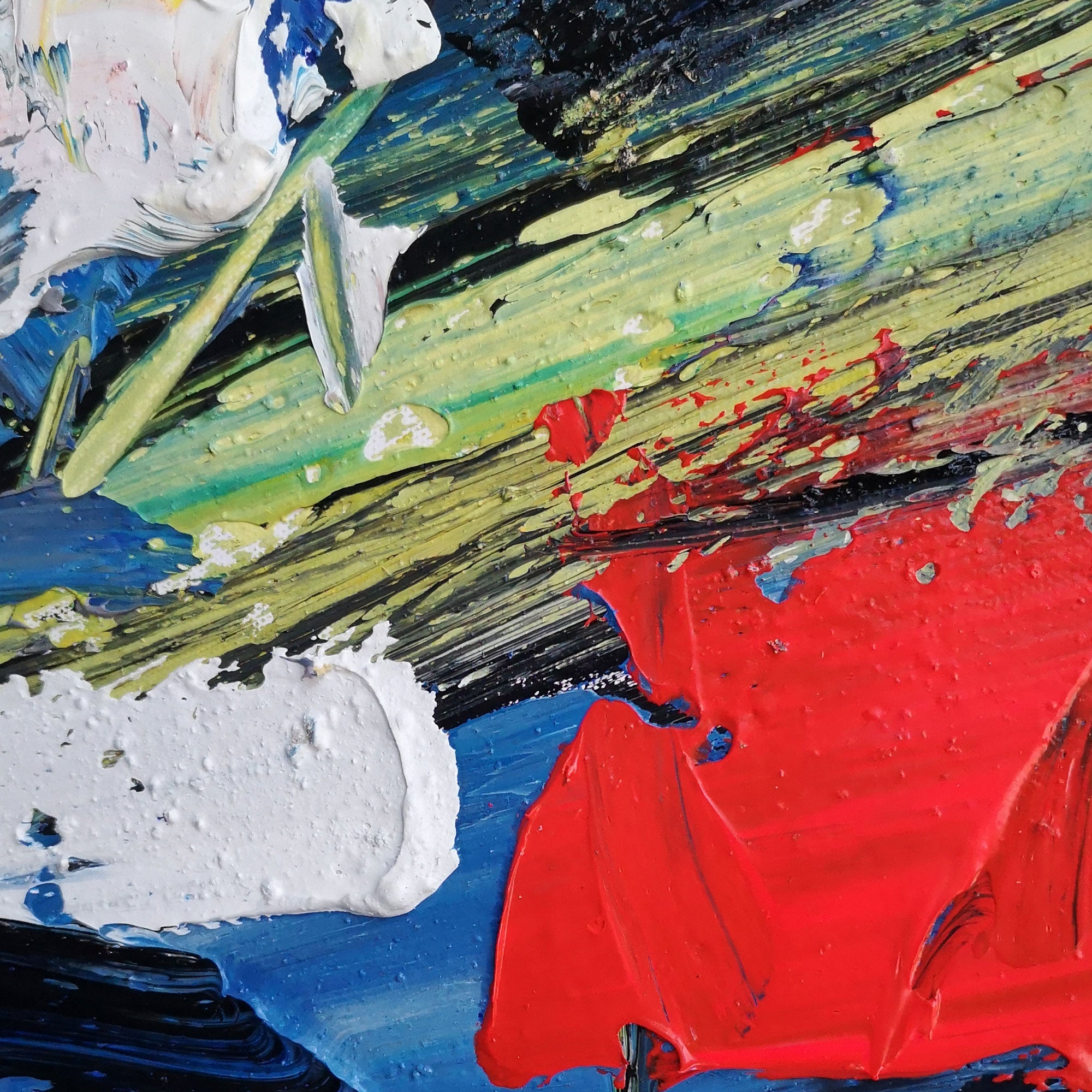 Bold Blue Red Brushstroke Canvas Wall Art