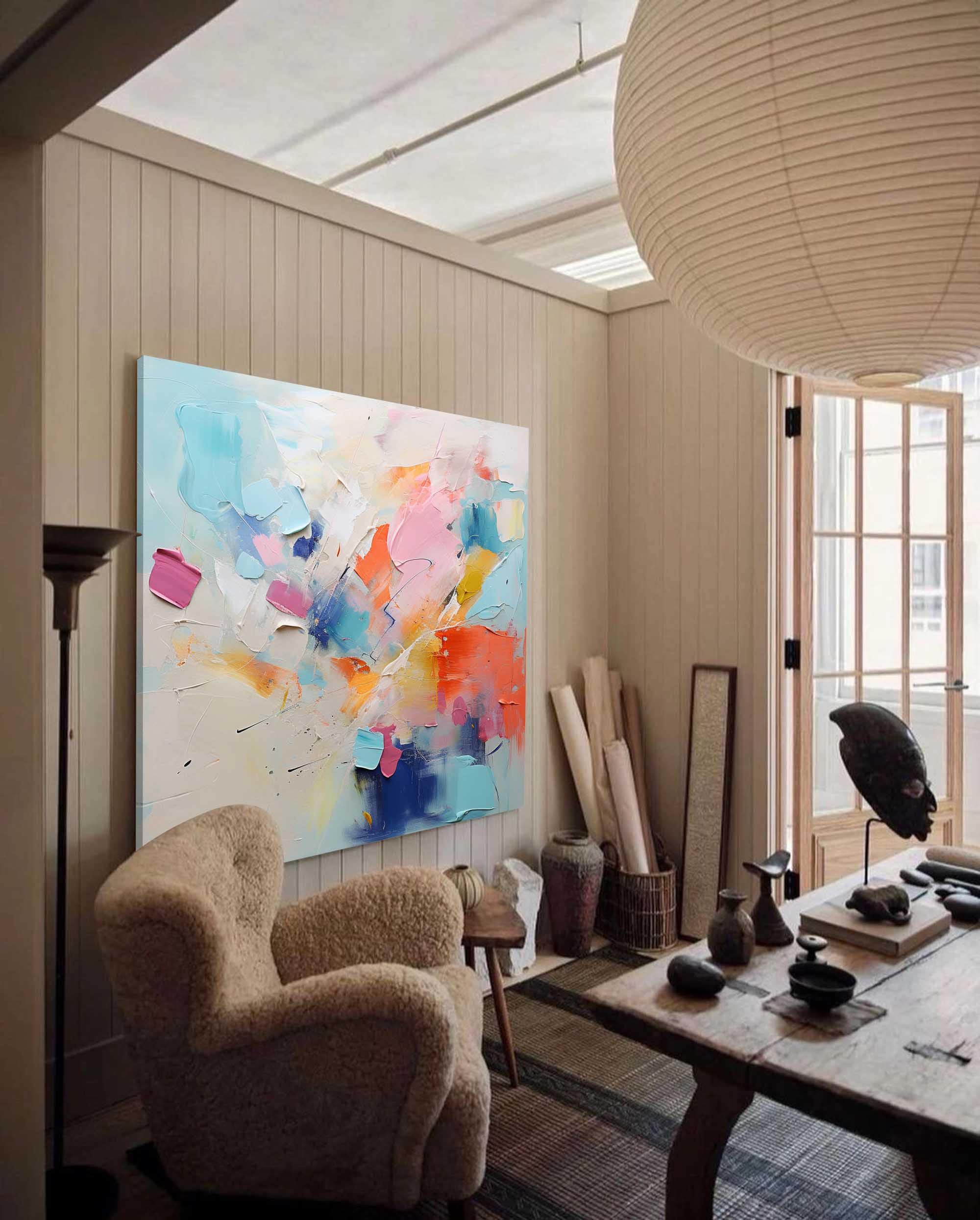 Abstract Canvas Art AB193 - Neutralighting