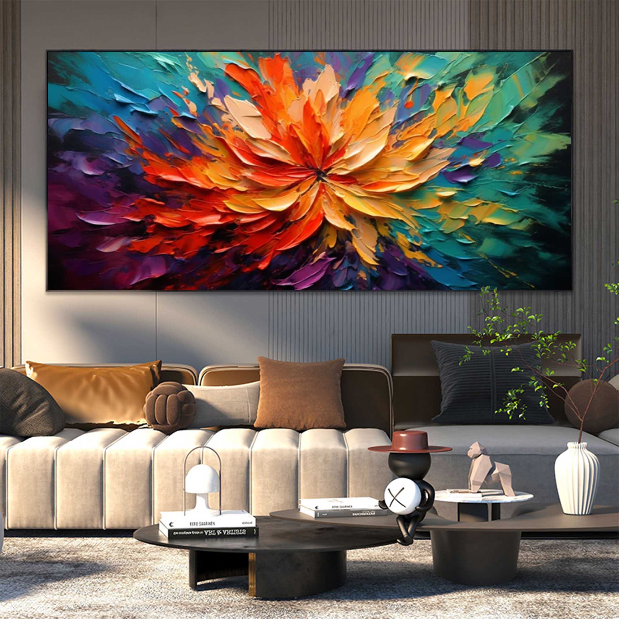 Wall Art Impasto Vibrant Floral Bloom
