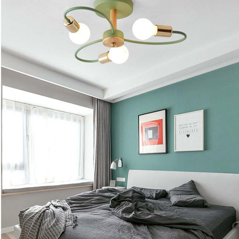 Arisha Elegant Metal/Glass Flush Mount Ceiling Light, Grey/Green - Neutralighting
