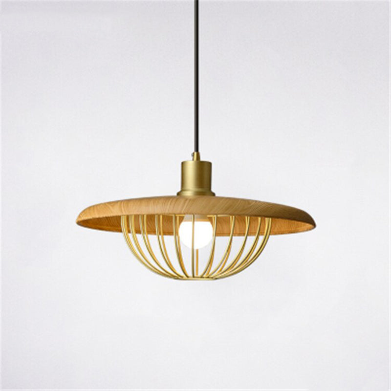 Arisha Modern Nordic Dome Pendant Light, Gold/Brown/Grey/Brown/Wood - Neutralighting