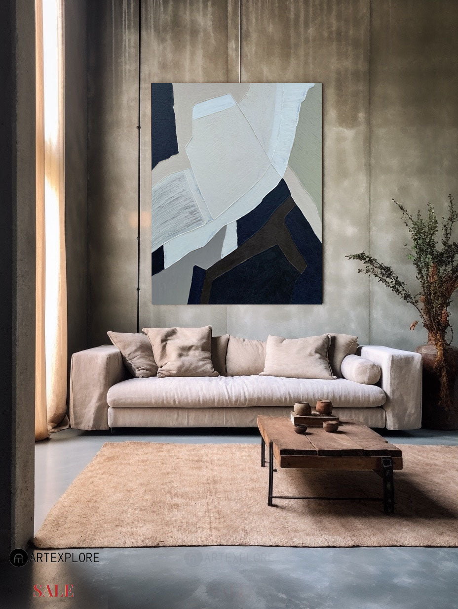 Black And Grey Abstract Painting ABAV219 - Neutralighting
