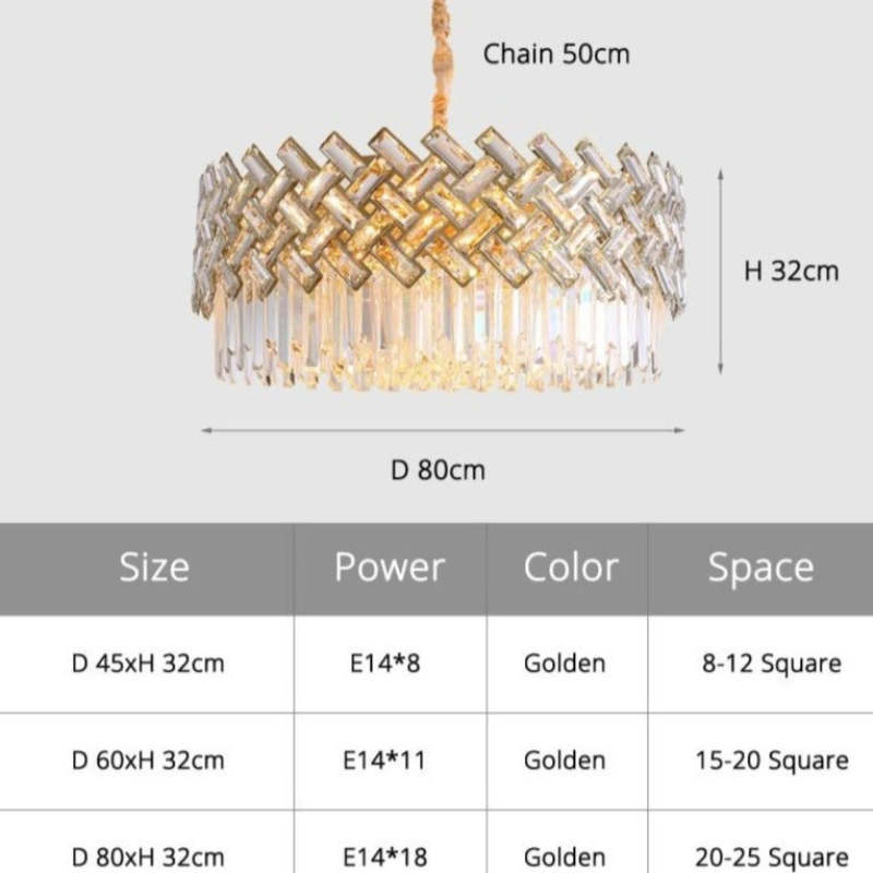 Kristy Luxury Gold Chandelier, Crystal & Metal - Neutralighting