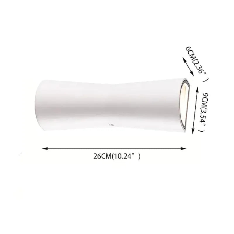 Laxor Minimalist Torch Metal Outdoor Wall Lamp Waterproof, Black/White - Neutralighting