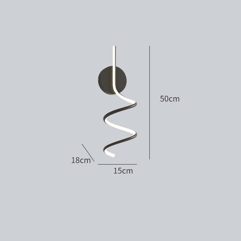 Arisha Modern LED Art Interior Wall Light Spiral, Black & White - Neutralighting