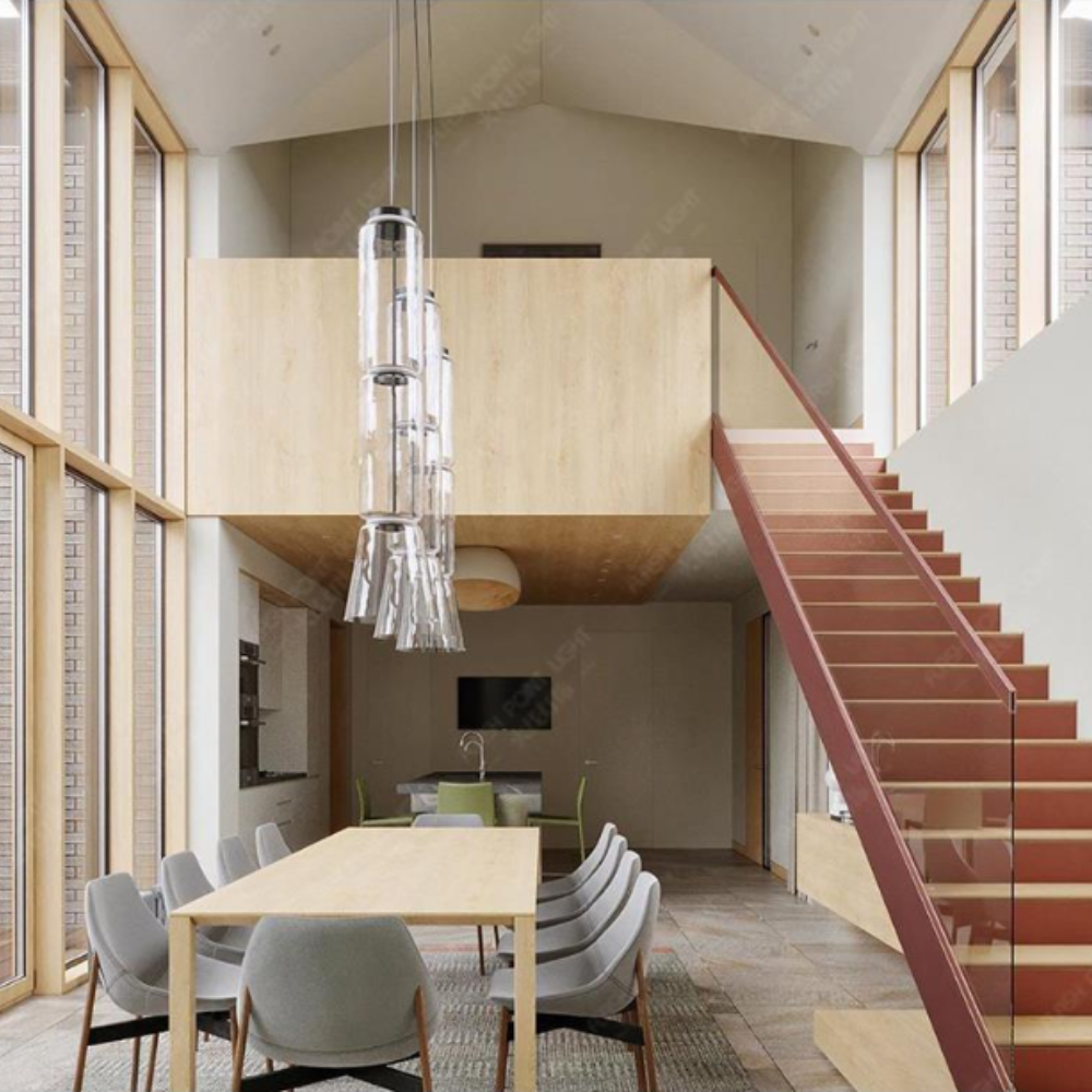 Valentina Minimalist Combination Glass Pendant Light, Clear - Neutralighting