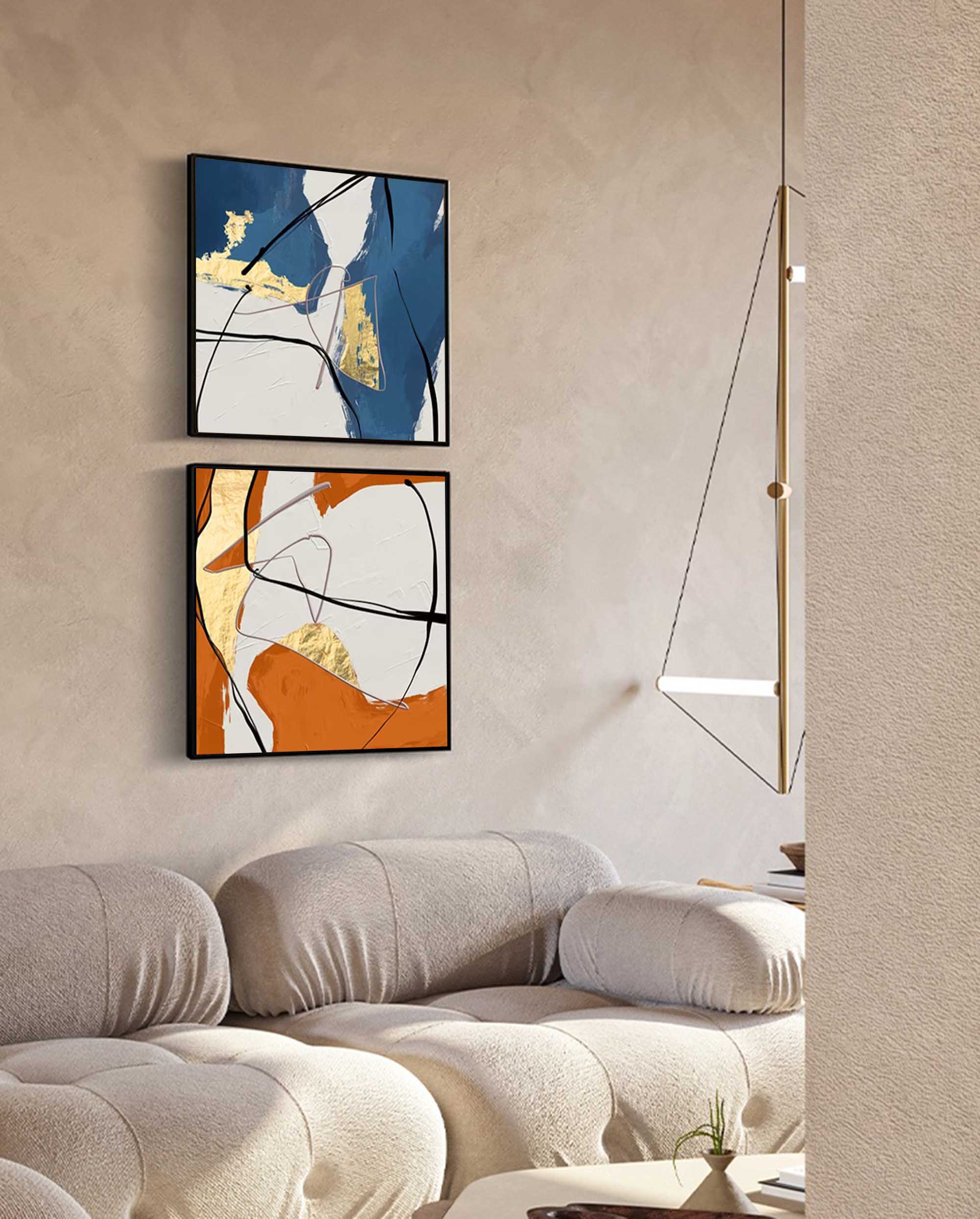 Abstract Canvas Art AB028 - Neutralighting